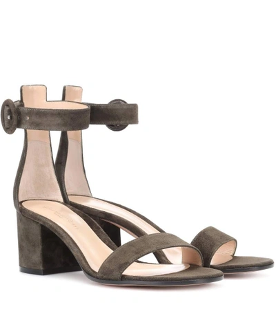 Shop Gianvito Rossi Exclusive To Mytheresa.com - Versilia 60 Suede Sandals In Green