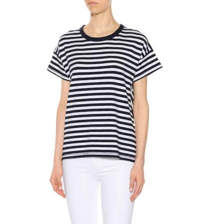 Shop Rag & Bone Kat Cotton-blend T-shirt In Blue