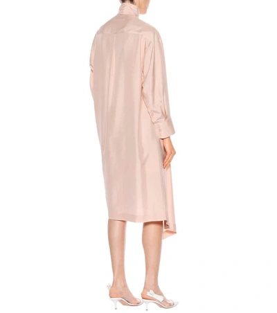 Shop Valentino Silk Midi Dress In Pink