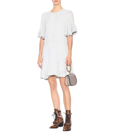 Shop Chloé Crêpe Dress In Grey