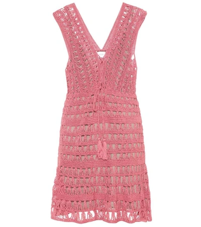 Shop Anna Kosturova Jennifer Cotton Crochet Dress In Pink