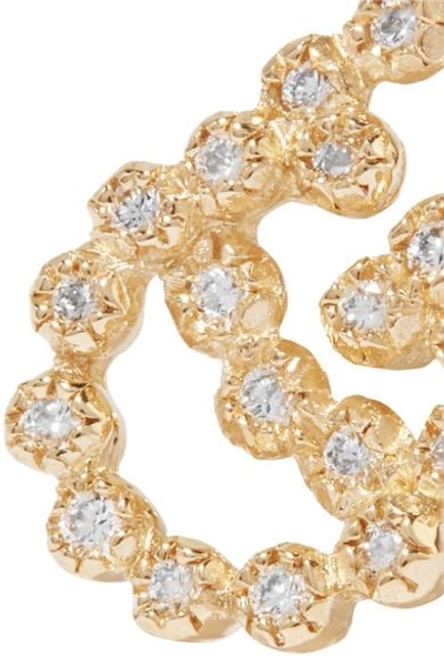 Shop Gucci 18-karat Gold Diamond Earrings