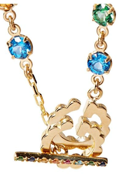 Shop Gucci 18-karat Gold Multi-stone Bracelet