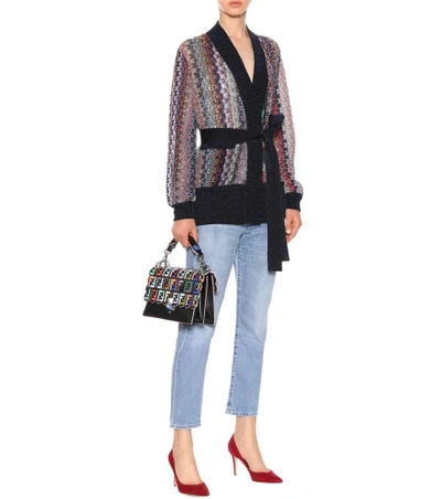 Shop Missoni Crochet-knit Cardigan In Multicoloured