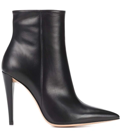 Shop Gianvito Rossi Leather Ankle Boots In Black