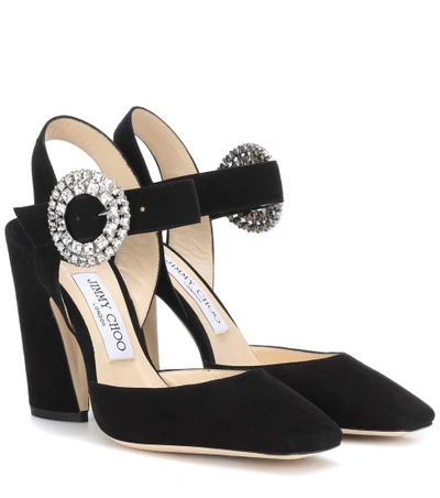 Shop Jimmy Choo Matilda Suede Slingback Pumps In Black