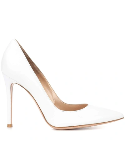 Gianvito Rossi White Patent Gianvito Pumps In White