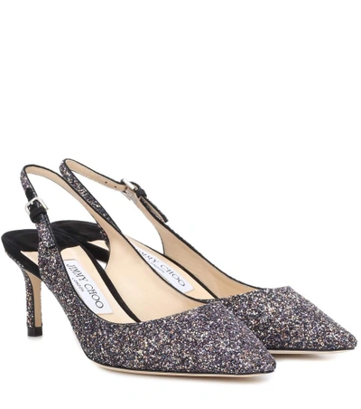 Shop Jimmy Choo Erin 60 Glitter Slingback Pumps In Blue