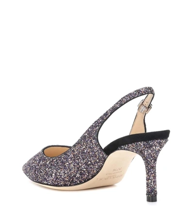 Shop Jimmy Choo Erin 60 Glitter Slingback Pumps In Blue