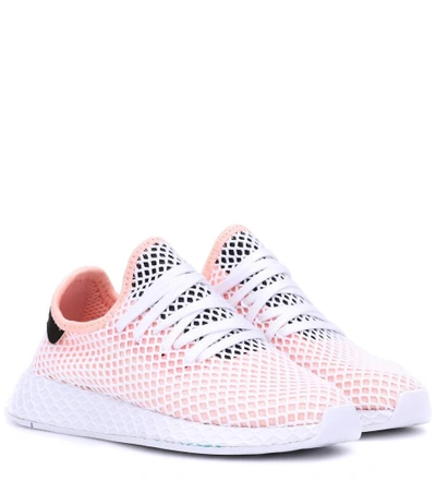 Shop Adidas Originals Deerupt Runner Knitted Sneakers In Pink