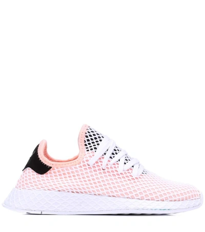 Shop Adidas Originals Deerupt Runner Knitted Sneakers In Pink