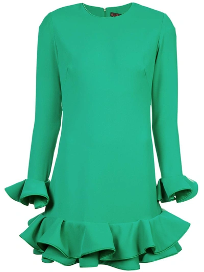 Shop Nha Khanh Ruffled Hem Dress - Green