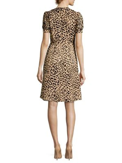 Shop Alice And Olivia Rosette Wrap Dress In Leopard Sand