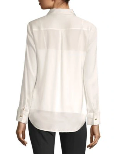 Shop Dkny Long Sleeve Button-down Shirt With Camisole In Ivory