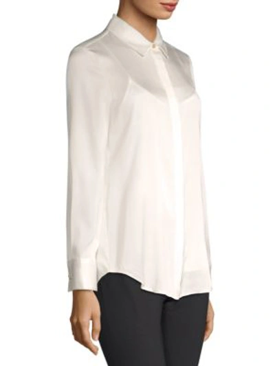 Shop Dkny Long Sleeve Button-down Shirt With Camisole In Ivory