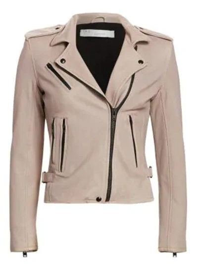 Shop Iro Newhan Leather Jacket In Old Pink