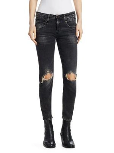 Shop R13 Aiden Distressed Skinny Jeans In Aiden Black