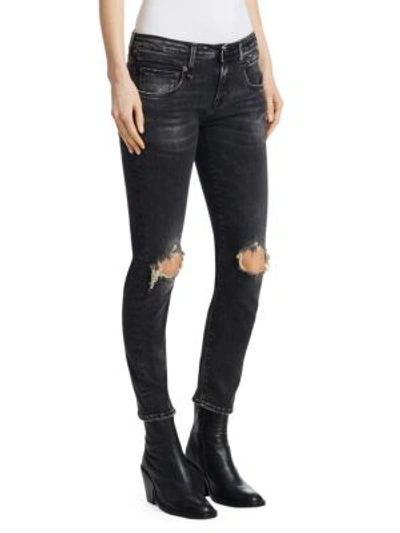 Shop R13 Aiden Distressed Skinny Jeans In Aiden Black