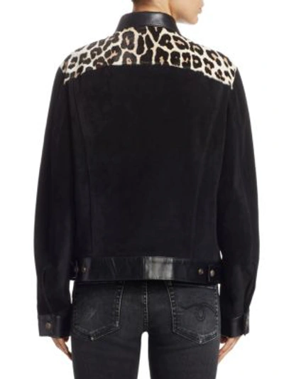 Shop R13 Austin Tucker Jacket In Black Leopard