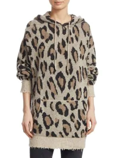 Shop R13 Cashmere Leopard Hoodie