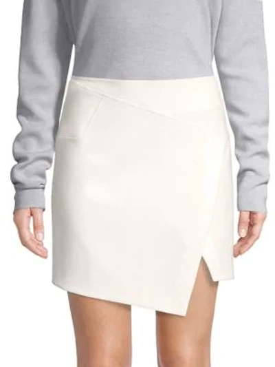 Shop Tibi Anson Flap-front Mini Skirt In Ivory