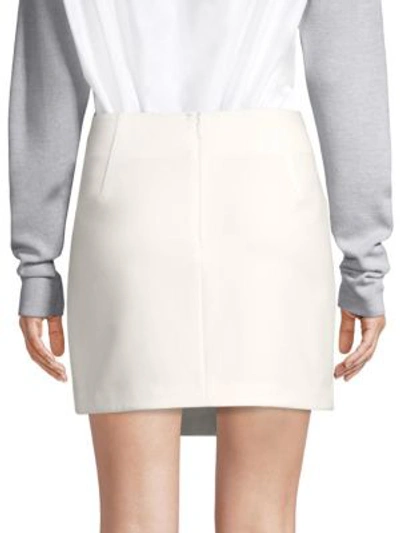 Shop Tibi Anson Flap-front Mini Skirt In Ivory