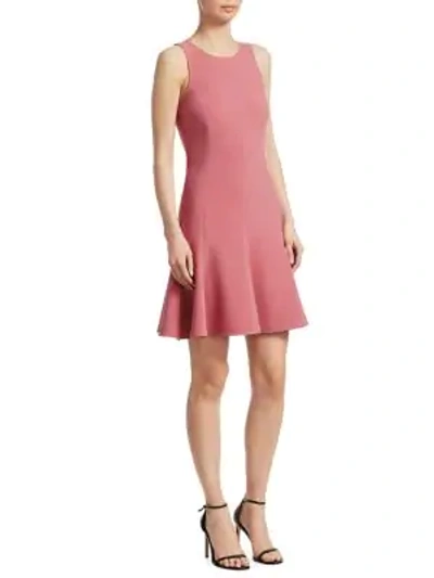 Shop Elizabeth And James Seamed Fit-and-flare Dress In Dusty Rose