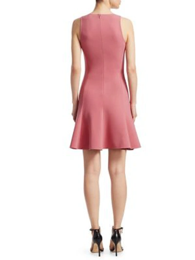 Shop Elizabeth And James Seamed Fit-and-flare Dress In Dusty Rose