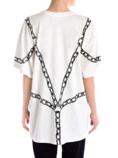 Shop Moschino Chain Logo T-shirt In White