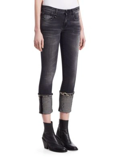 Shop R13 Kate Cuffed Skinny Jeans In Orion Black