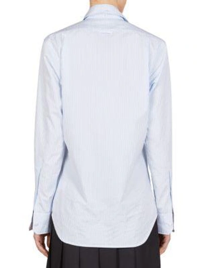 Shop Thom Browne Oversize Pinstripe Button-down Shirt In Light Blue