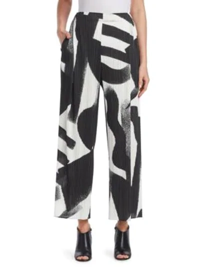 Shop Issey Miyake Monochrome Pants In Black-white