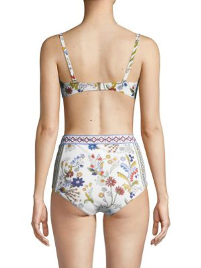 Shop Tory Burch Meadow Folly Printed Bikini Top In Ivory Meadow Folly