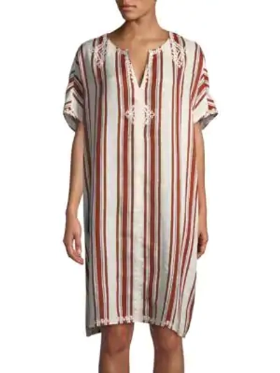 Shop Tory Burch Alcott Beach Caftan In New Ivory Desert Stripe