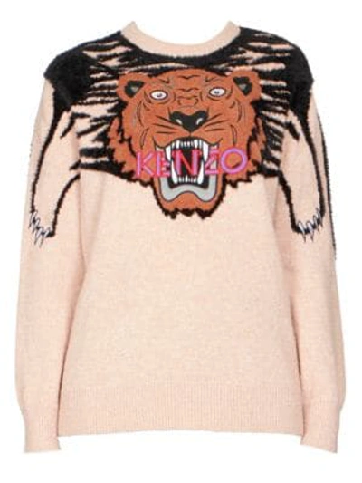 Shop Kenzo Tiger Mohair Sweater In Sand