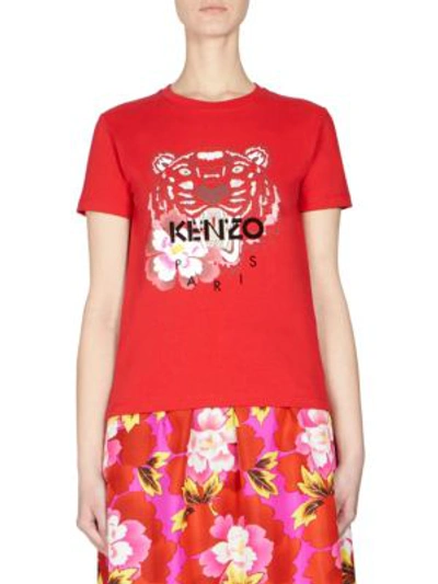 Shop Kenzo Flower Tiger Tee In Medium Red