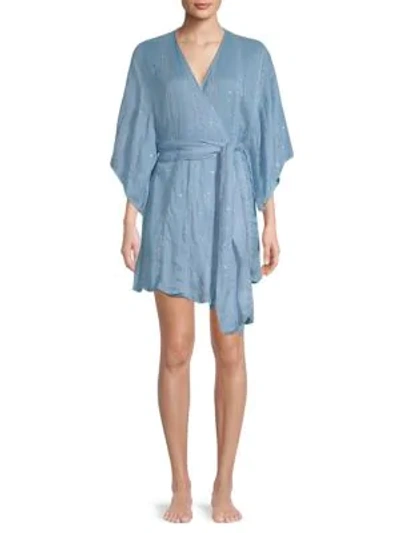 Shop Sundress Graziella Wrap Dress In Petra Light Blue