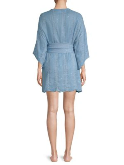 Shop Sundress Graziella Wrap Dress In Petra Light Blue