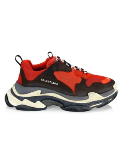 Shop Balenciaga Triple S Trainers In Rouge Noir