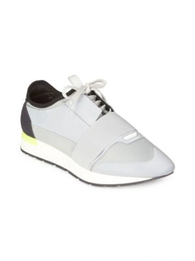 Shop Balenciaga Race Runner Sneakers In Grey