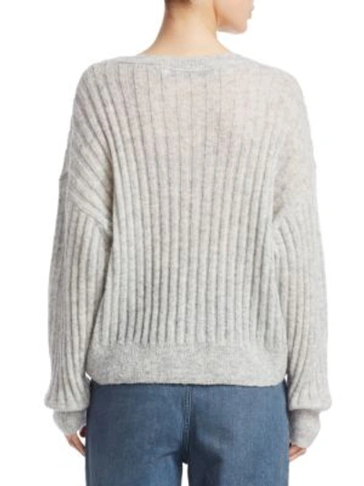 Shop Iro Opera Distressed Knit Pullover In Pearl Grey