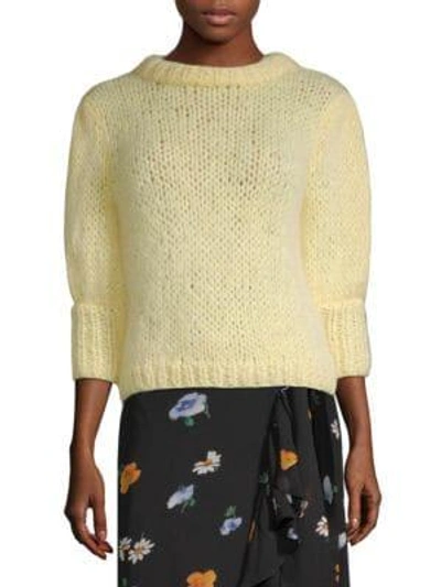Shop Ganni Julliard Mohair-blend Sweater In Anise Flower