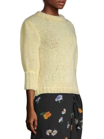 Shop Ganni Julliard Mohair-blend Sweater In Anise Flower