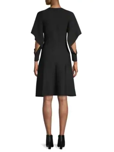 Shop Opening Ceremony Flounce Sleeve Dress In Black