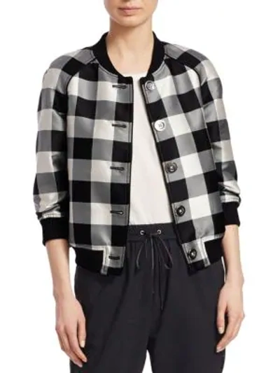 Shop 3.1 Phillip Lim / フィリップ リム Gingham Jacquard Bomber In White Sand