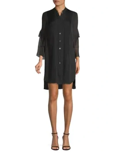 Shop Elie Tahari Sawyer Silk High-low Dress In Black