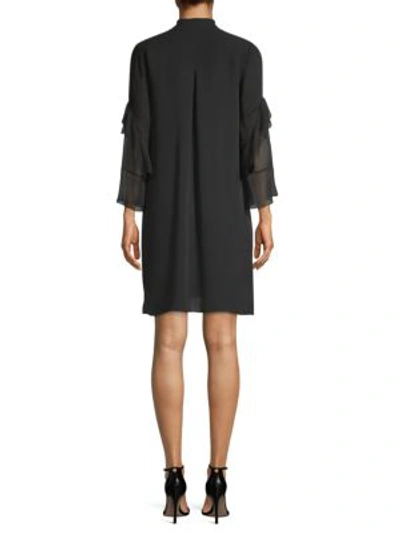 Shop Elie Tahari Sawyer Silk High-low Dress In Black