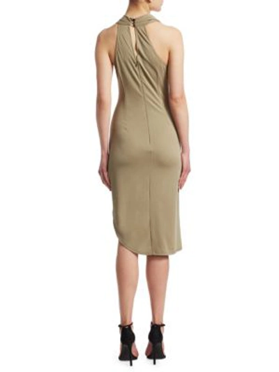 Shop Halston Heritage Draped Jersey Dress In Oregano