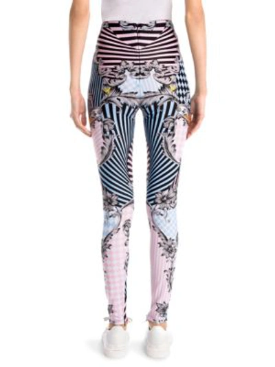 Shop Versace Printed Jersey Leggings In Multi