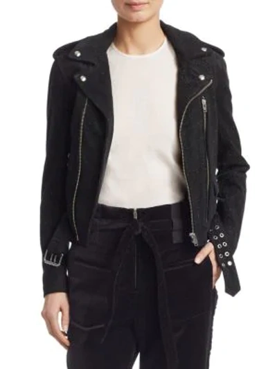 Shop Iro Adri Suede Jacket In Black